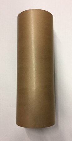 Natronkraft gestreept bruin inpakpapier, rol van 50 cm breed